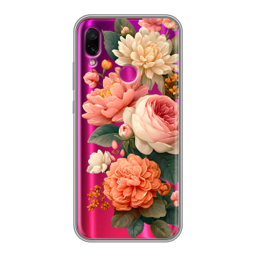 Силиконовый чехол на Xiaomi RedMi Note 7 с принтом цветы Силиконовый чехол на Xiaomi RedMi Note 7 с принтом цветы