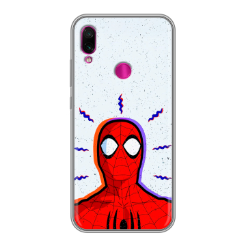 Силиконовый чехол на Xiaomi RedMi Note 7 с принтом Spiderman Человек паук Силиконовый чехол на Xiaomi RedMi Note 7 с принтом Spiderman Человек паук