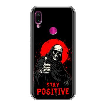 Силиконовый чехол на Xiaomi RedMi Note 7 с принтом смешной скелет Силиконовый чехол на Xiaomi RedMi Note 7 с принтом смешной скелет
