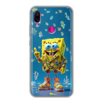 Силиконовый чехол на Xiaomi RedMi Note 7 с принтом Спанч боб Спанчбоб Силиконовый чехол на Xiaomi RedMi Note 7 с принтом Спанч боб Спанчбоб