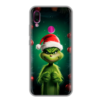 Силиконовый чехол на Xiaomi RedMi Note 7 с принтом Гринч Новый год Рождество Силиконовый чехол на Xiaomi RedMi Note 7 с принтом Гринч Новый год Рождество