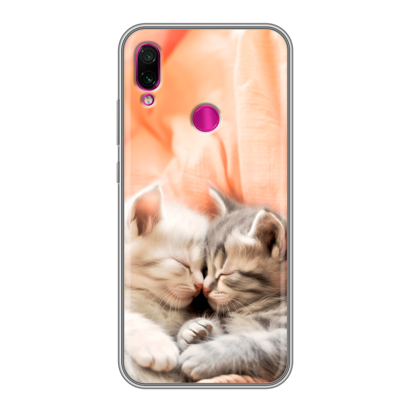 Силиконовый чехол на Xiaomi RedMi Note 7 с принтом Котята Силиконовый чехол на Xiaomi RedMi Note 7 с принтом Котята