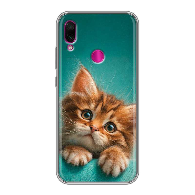 Силиконовый чехол на Xiaomi RedMi Note 7 с принтом котенок Силиконовый чехол на Xiaomi RedMi Note 7 с принтом котенок