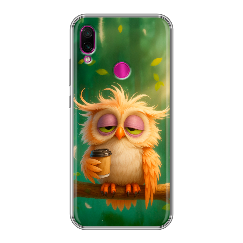 Силиконовый чехол на Xiaomi RedMi Note 7 с принтом сова Силиконовый чехол на Xiaomi RedMi Note 7 с принтом сова