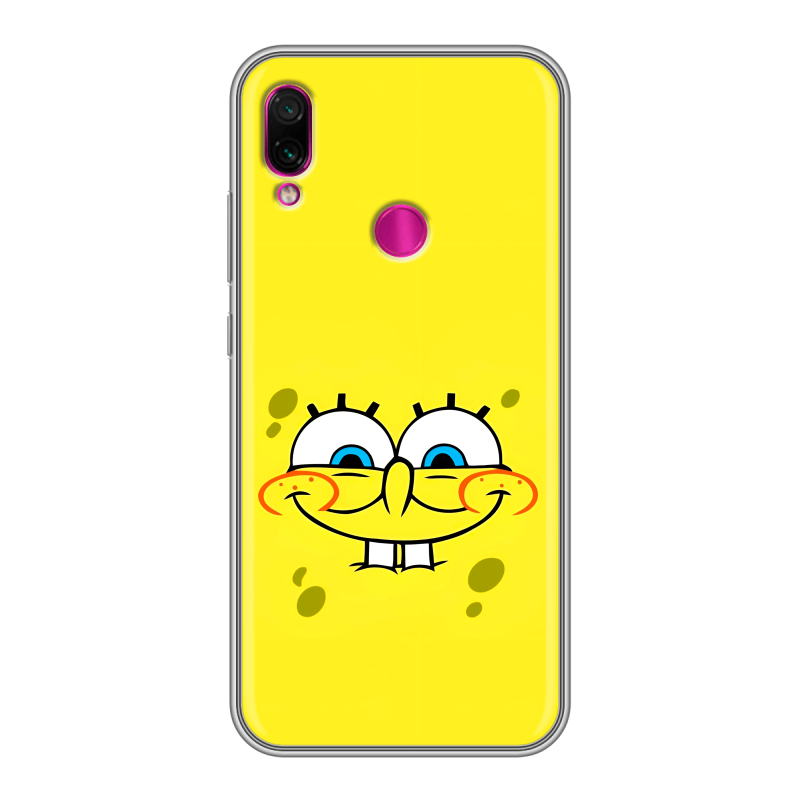 Силиконовый противоударный чехол на Xiaomi RedMi Note 7 с принтом спанчбоб спанч боб Силиконовый противоударный чехол на Xiaomi RedMi Note 7 с принтом спанчбоб спанч боб