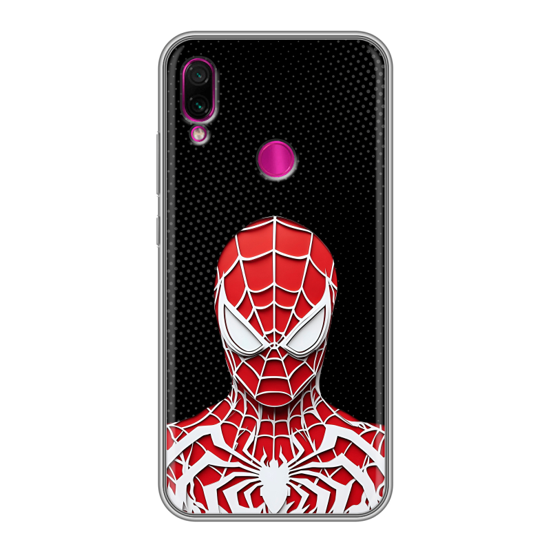 Силиконовый чехол на Xiaomi RedMi Note 7 с принтом человек паук spiderman Силиконовый чехол на Xiaomi RedMi Note 7 с принтом человек паук spiderman