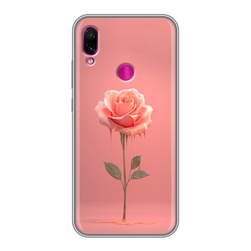 Силиконовый чехол на Xiaomi RedMi Note 7 с принтом Розовая роза Силиконовый чехол на Xiaomi RedMi Note 7 с принтом Розовая роза