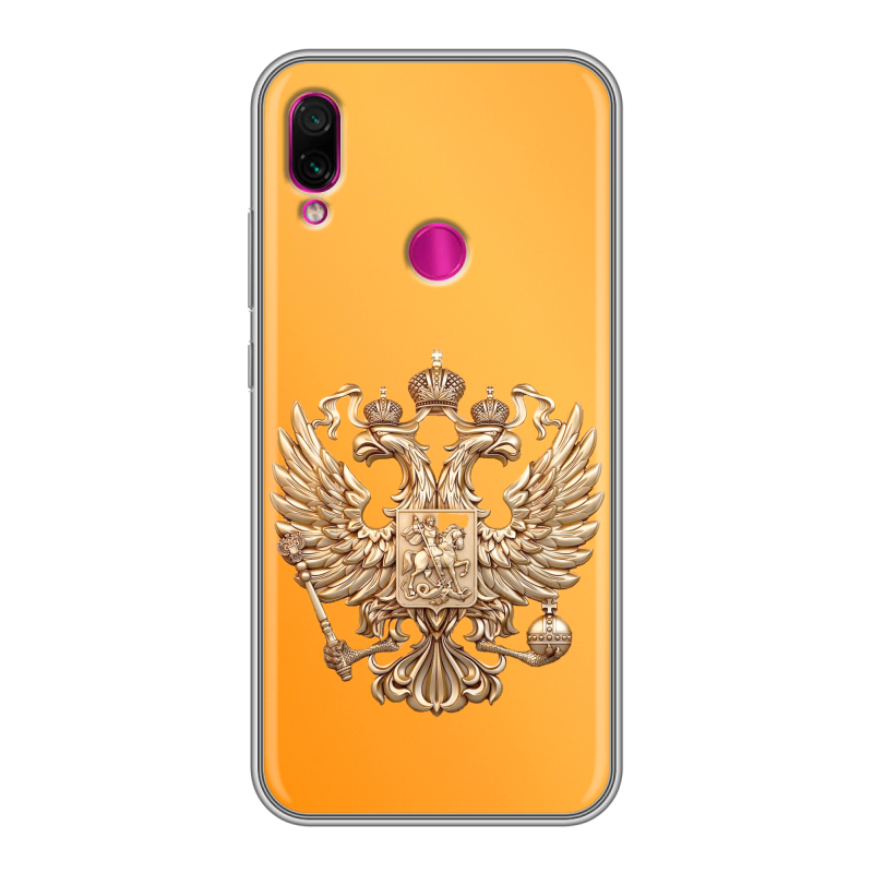 Силиконовый чехол на Xiaomi RedMi Note 7 с принтом Герб Флаг России Силиконовый чехол на Xiaomi RedMi Note 7 с принтом Герб Флаг России