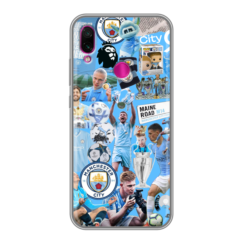 Силиконовый противоударный чехол на Xiaomi RedMi Note 7 с принтом Man City Манчестер Сити Силиконовый противоударный чехол на Xiaomi RedMi Note 7 с принтом Man City Манчестер Сити