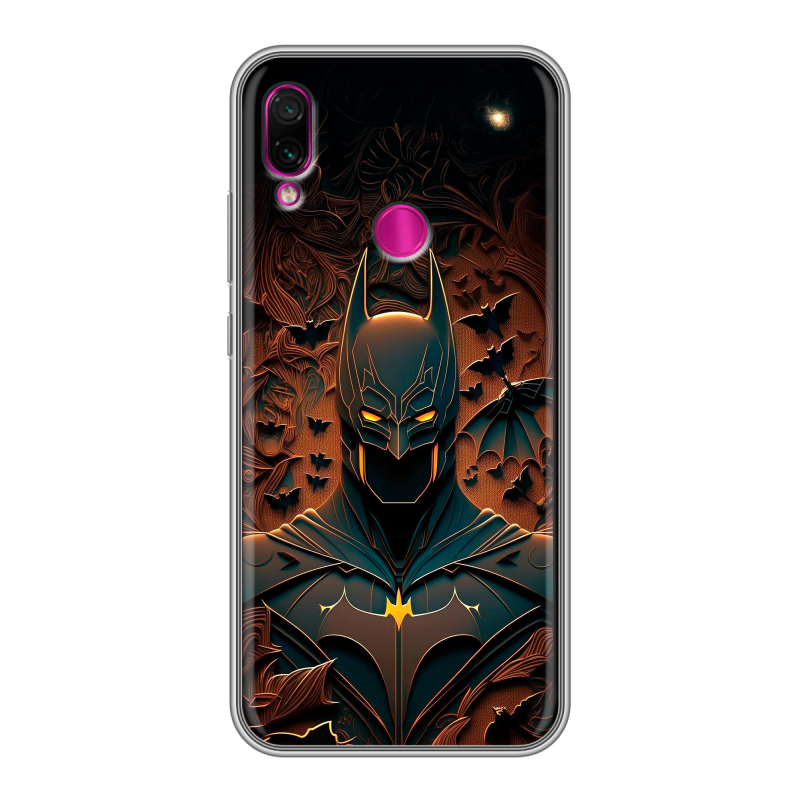 Силиконовый противоударный чехол на Xiaomi RedMi Note 7 с принтом Batman Бэтмен Силиконовый противоударный чехол на Xiaomi RedMi Note 7 с принтом Batman Бэтмен