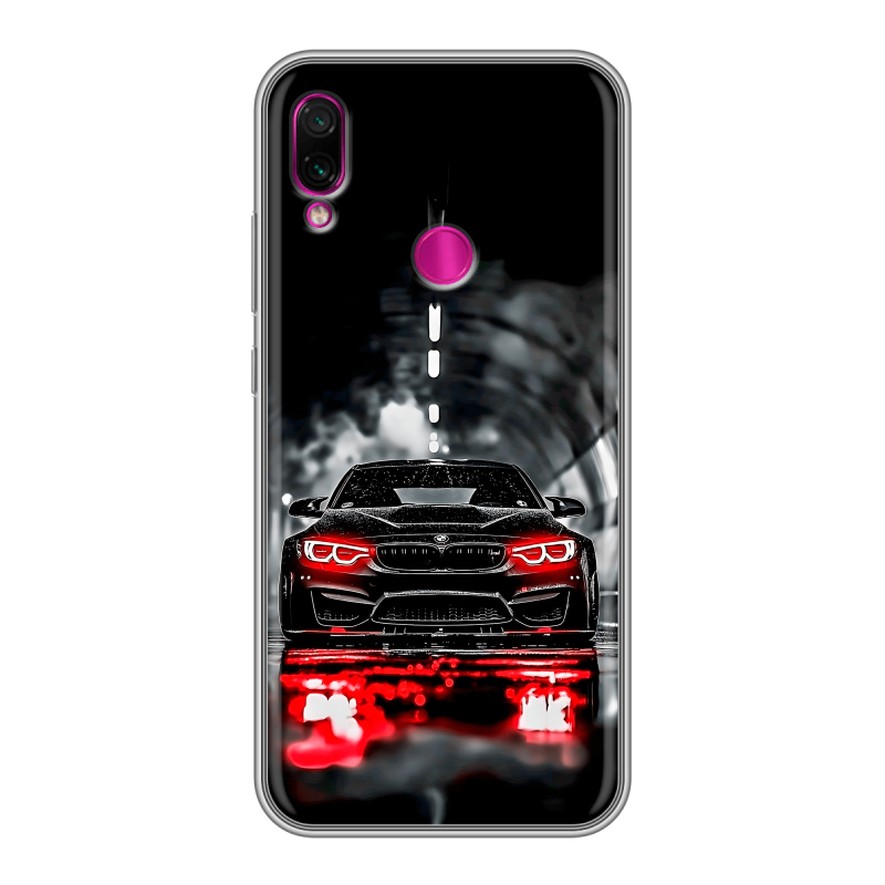 Силиконовый противоударный чехол на Xiaomi RedMi Note 7 с принтом BMW БМВ Силиконовый противоударный чехол на Xiaomi RedMi Note 7 с принтом BMW БМВ