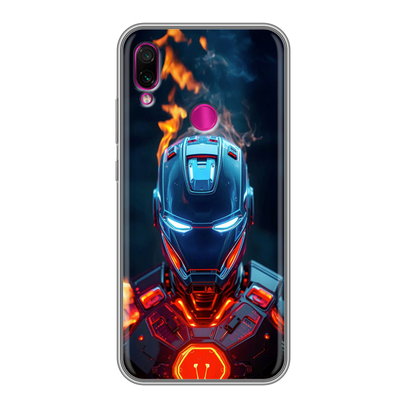 Силиконовый противоударный чехол на Xiaomi RedMi Note 7 с принтом IronMan Железный человек Силиконовый противоударный чехол на Xiaomi RedMi Note 7 с принтом IronMan Железный человек
