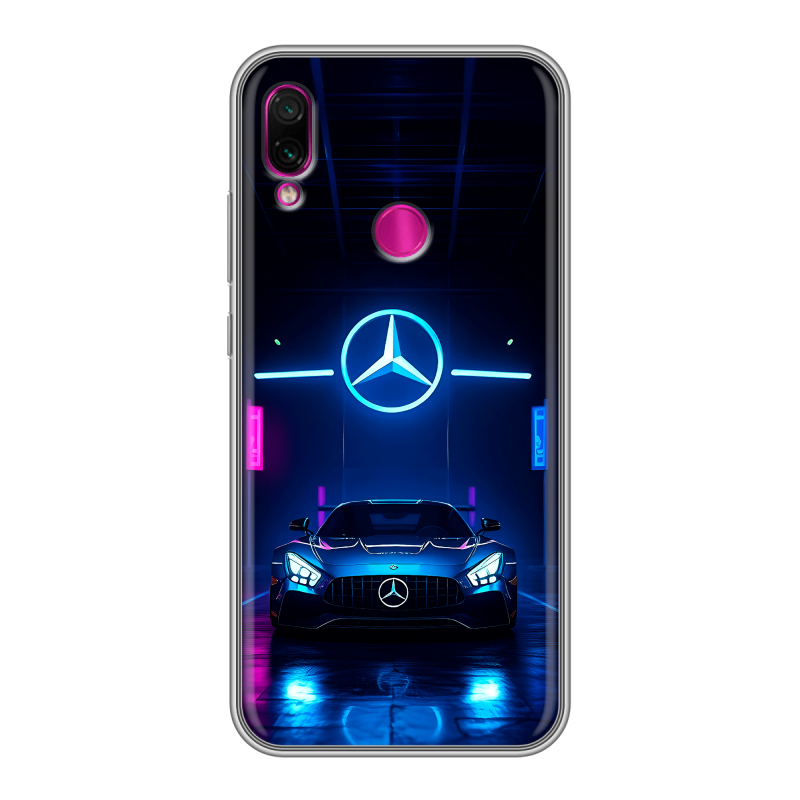 Силиконовый противоударный чехол на Xiaomi RedMi Note 7 с принтом Mercedes Мерседес Силиконовый противоударный чехол на Xiaomi RedMi Note 7 с принтом Mercedes Мерседес