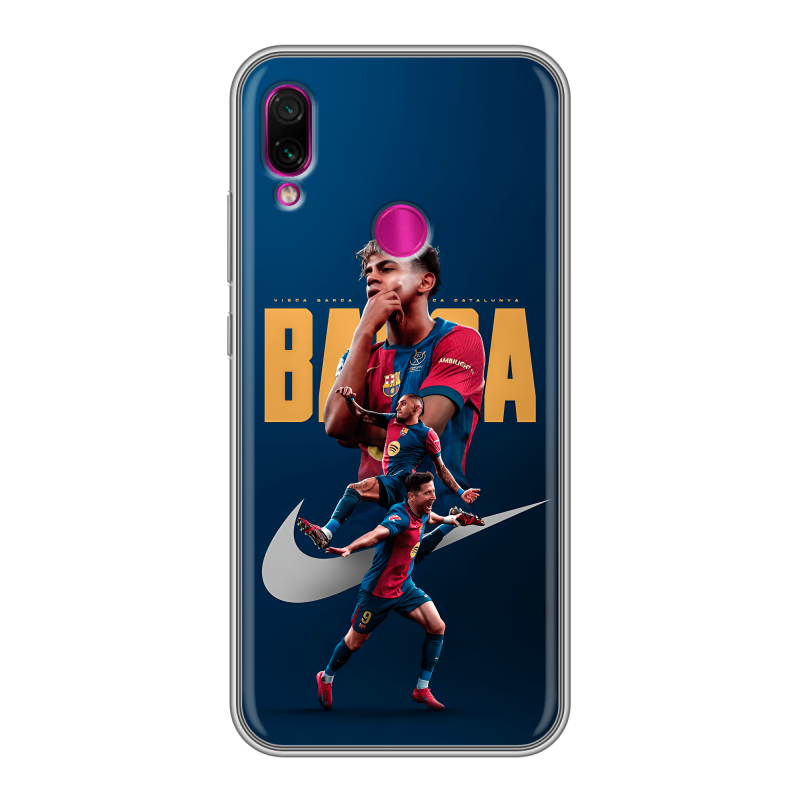 Силиконовый противоударный чехол на Xiaomi RedMi Note 7 с принтом Барселона Barca Yamal Силиконовый противоударный чехол на Xiaomi RedMi Note 7 с принтом Барселона Barca Yamal