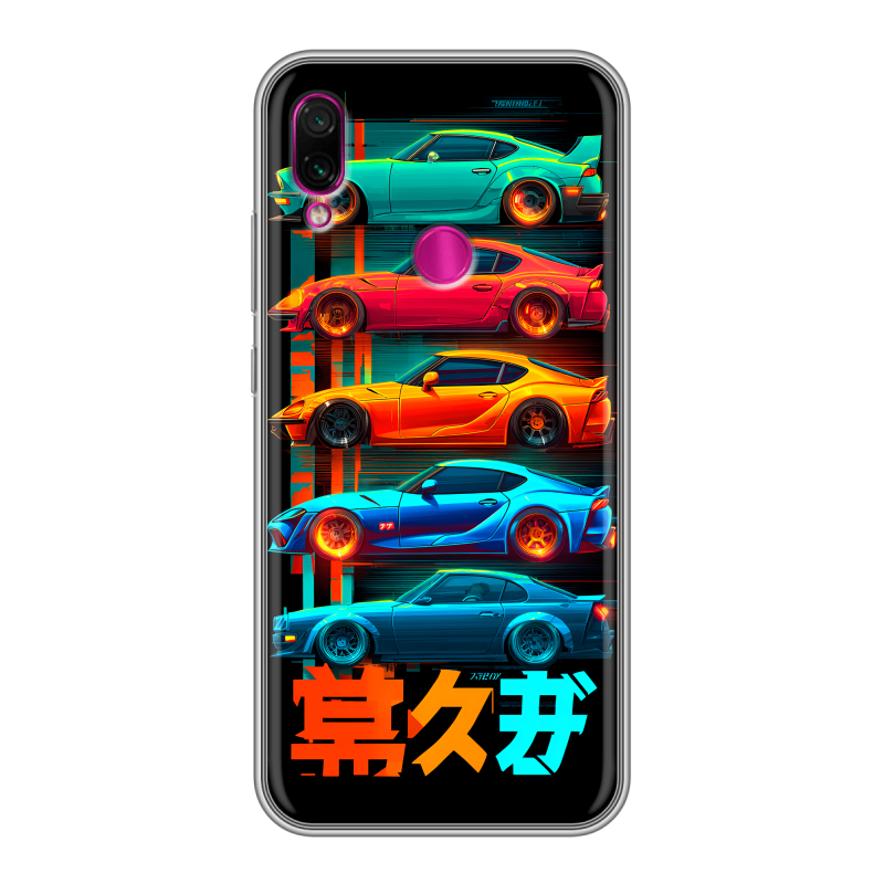 Силиконовый чехол на Xiaomi RedMi Note 7 с принтом машины тачки Силиконовый чехол на Xiaomi RedMi Note 7 с принтом машины тачки