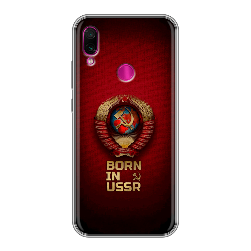 Силиконовый чехол на Xiaomi RedMi Note 7 с принтом Флаг Герб СССР Силиконовый чехол на Xiaomi RedMi Note 7 с принтом Флаг Герб СССР