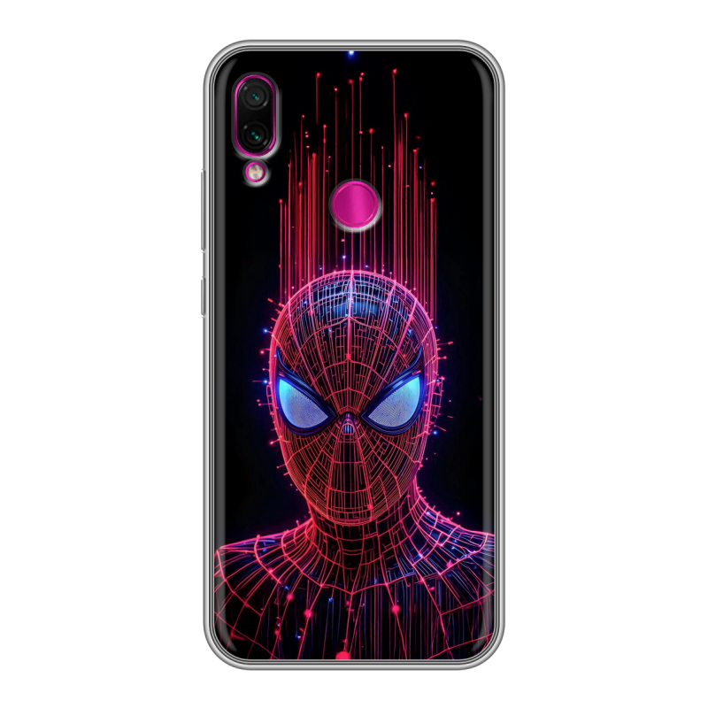 Силиконовый противоударный чехол на Xiaomi RedMi Note 7 с принтом Spiderman Человек паук Силиконовый противоударный чехол на Xiaomi RedMi Note 7 с принтом Spiderman Человек паук