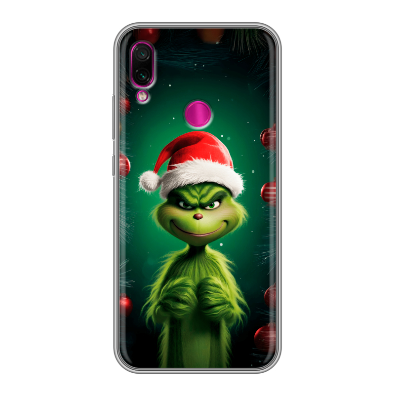 Силиконовый чехол на Xiaomi RedMi Note 7 с принтом Гринч Новый год Рождество Силиконовый чехол на Xiaomi RedMi Note 7 с принтом Гринч Новый год Рождество