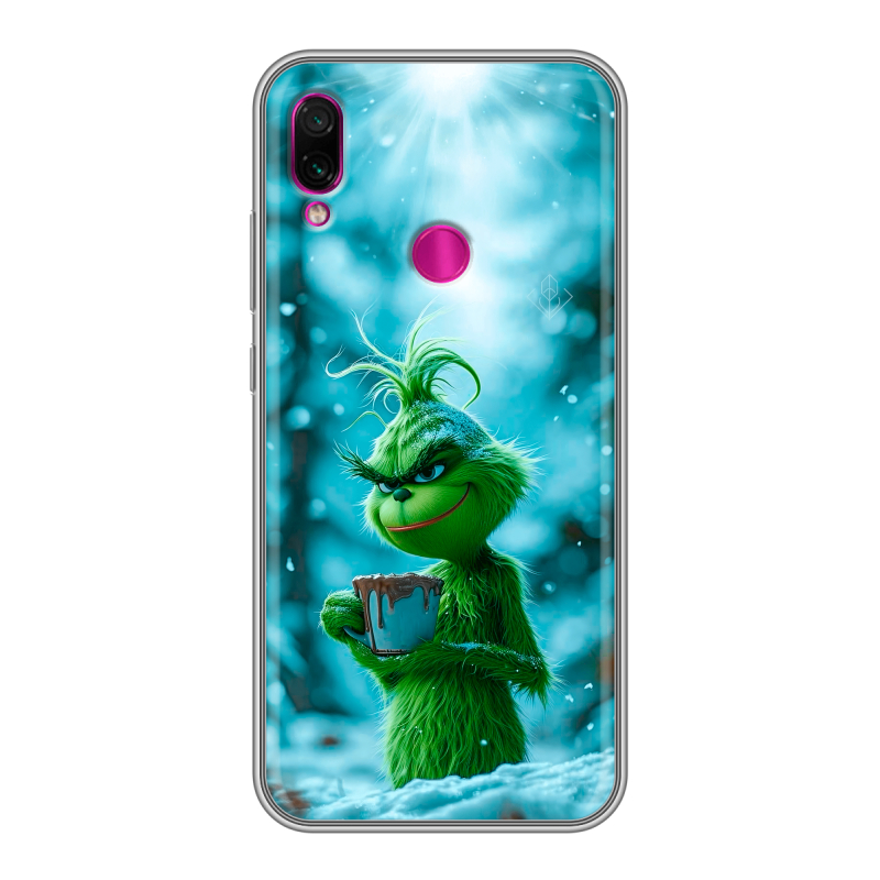 Силиконовый противоударный чехол на Xiaomi RedMi Note 7 с принтом Новый год гринч Силиконовый противоударный чехол на Xiaomi RedMi Note 7 с принтом Новый год гринч