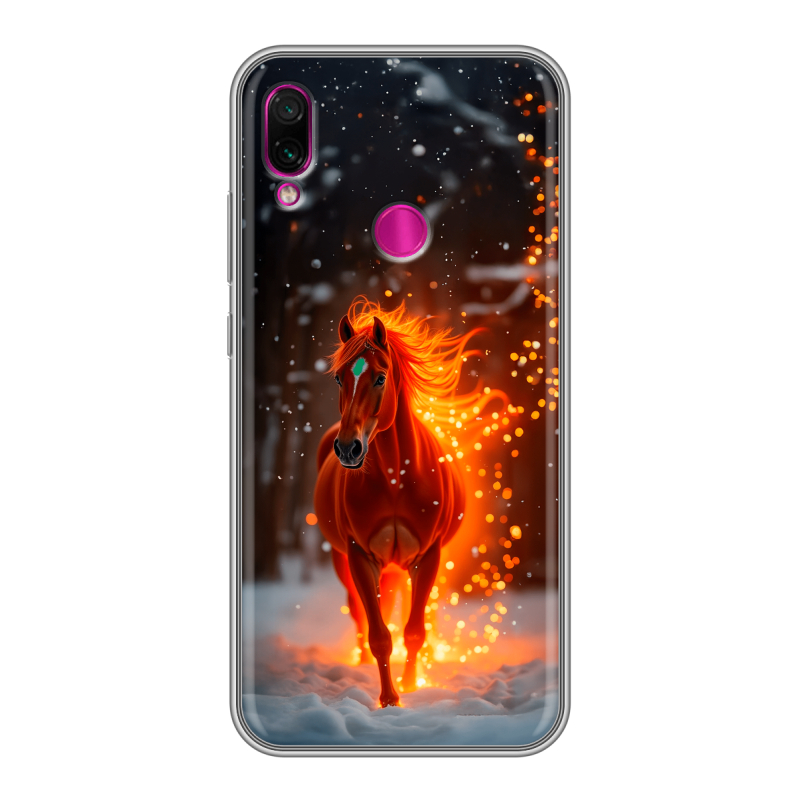 Силиконовый противоударный чехол на Xiaomi RedMi Note 7 с принтом Новый год Силиконовый противоударный чехол на Xiaomi RedMi Note 7 с принтом Новый год
