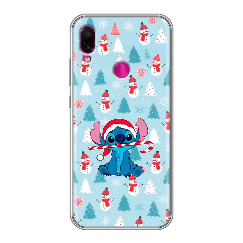 Силиконовый чехол на Xiaomi RedMi Note 7 с принтом Стич Новый год Силиконовый чехол на Xiaomi RedMi Note 7 с принтом Стич Новый год