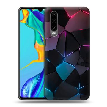 Силиконовый чехол на Huawei P30 с принтом Геометрия неона Силиконовый чехол на Huawei P30 с принтом Геометрия неона