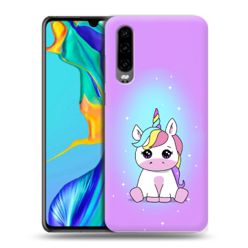 Силиконовый чехол на Huawei P30 с принтом Единорог Силиконовый чехол на Huawei P30 с принтом Единорог