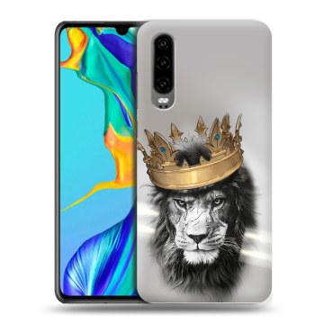Силиконовый чехол на Huawei P30 с принтом Лев с короной Силиконовый чехол на Huawei P30 с принтом Лев с короной