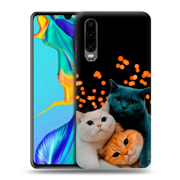 Силиконовый чехол на Huawei P30 с принтом Кошки Силиконовый чехол на Huawei P30 с принтом Кошки