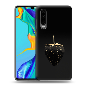 Силиконовый чехол на Huawei P30 с принтом Черная клубника Силиконовый чехол на Huawei P30 с принтом Черная клубника