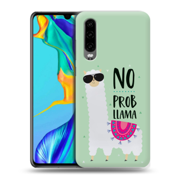 Силиконовый чехол на Huawei P30 с принтом Лама