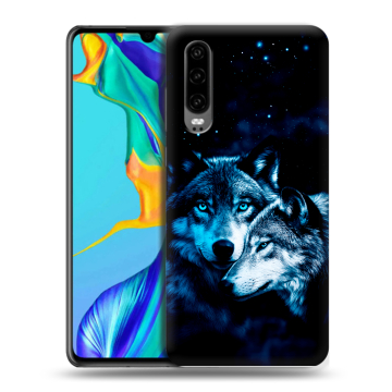 Силиконовый чехол на Huawei P30 с принтом Волки Силиконовый чехол на Huawei P30 с принтом Волки