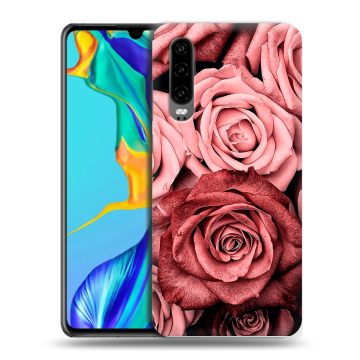 Силиконовый чехол на Huawei P30 с принтом Цветы розы Силиконовый чехол на Huawei P30 с принтом Цветы розы