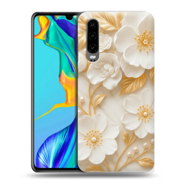Силиконовый чехол на Huawei P30 с принтом Цветы