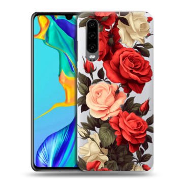 Силиконовый чехол на Huawei P30 с принтом Розы