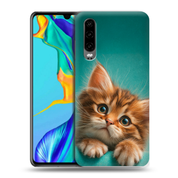 Силиконовый чехол на Huawei P30 с принтом котенок