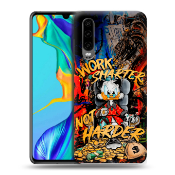 Силиконовый чехол на Huawei P30 с принтом Дональд Дак Деньги Силиконовый чехол на Huawei P30 с принтом Дональд Дак Деньги