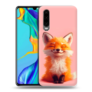Силиконовый чехол на Huawei P30 с принтом милая лиса