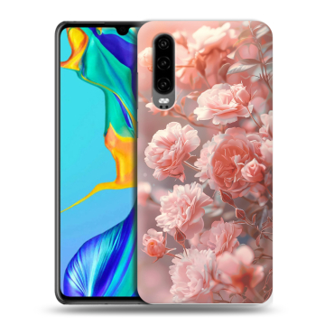 Силиконовый чехол на Huawei P30 с принтом Розовые розы