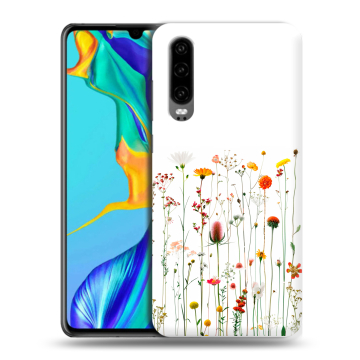 Силиконовый чехол на Huawei P30 с принтом цветы
