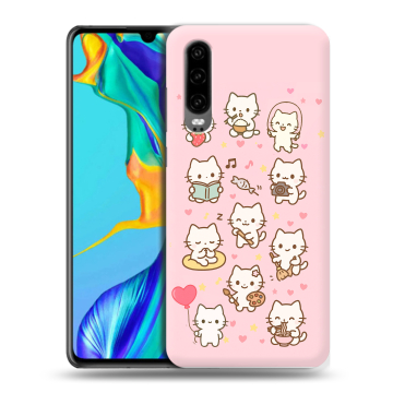 Силиконовый чехол на Huawei P30 с принтом Hello Kitty Хелоу Кити