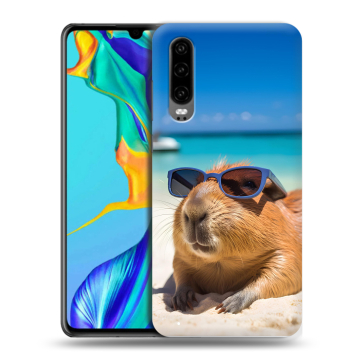 Силиконовый чехол на Huawei P30 с принтом Капибара Силиконовый чехол на Huawei P30 с принтом Капибара