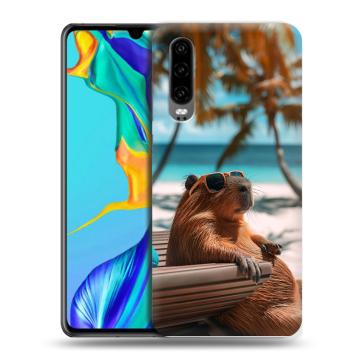Силиконовый чехол на Huawei P30 с принтом Капибара