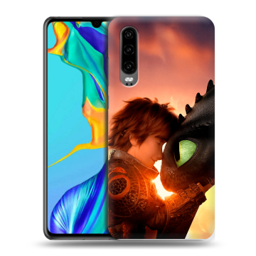 Силиконовый чехол на Huawei P30 с принтом Как приручить дракона