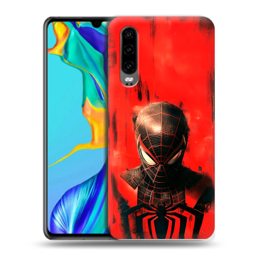 Силиконовый чехол на Huawei P30 с принтом человек паук spiderman