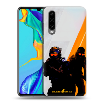 Силиконовый чехол на Huawei P30 с принтом Контер страйк Counter strike