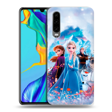 Силиконовый чехол на Huawei P30 с принтом Холодное сердце Frozen