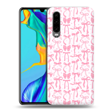 Силиконовый чехол на Huawei P30 с принтом Розовые бантики