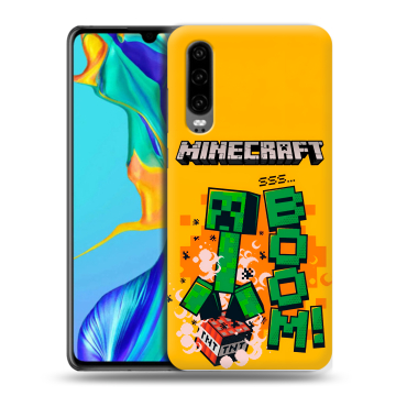 Силиконовый чехол на Huawei P30 с принтом Майнкрафт Minecraft