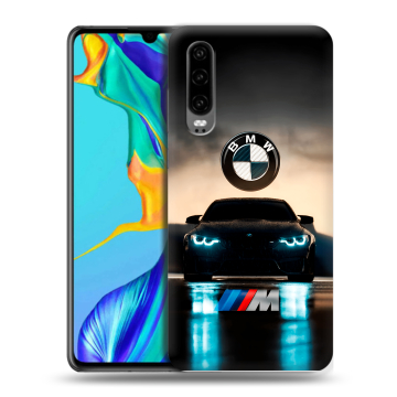 Силиконовый чехол на Huawei P30 с принтом БМВ BMW